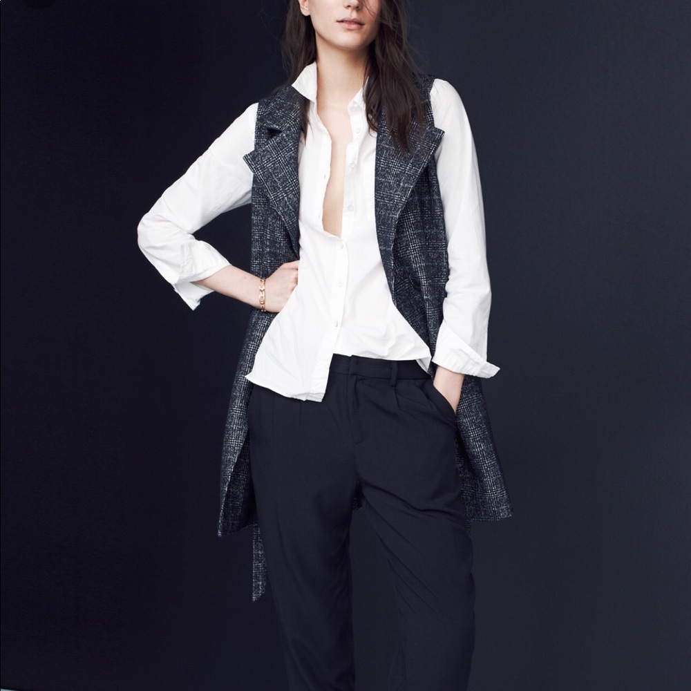 Madewell long cozy plaid vest
